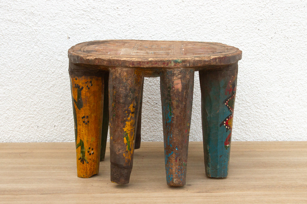 Antique Spider Carved Nupe Stool