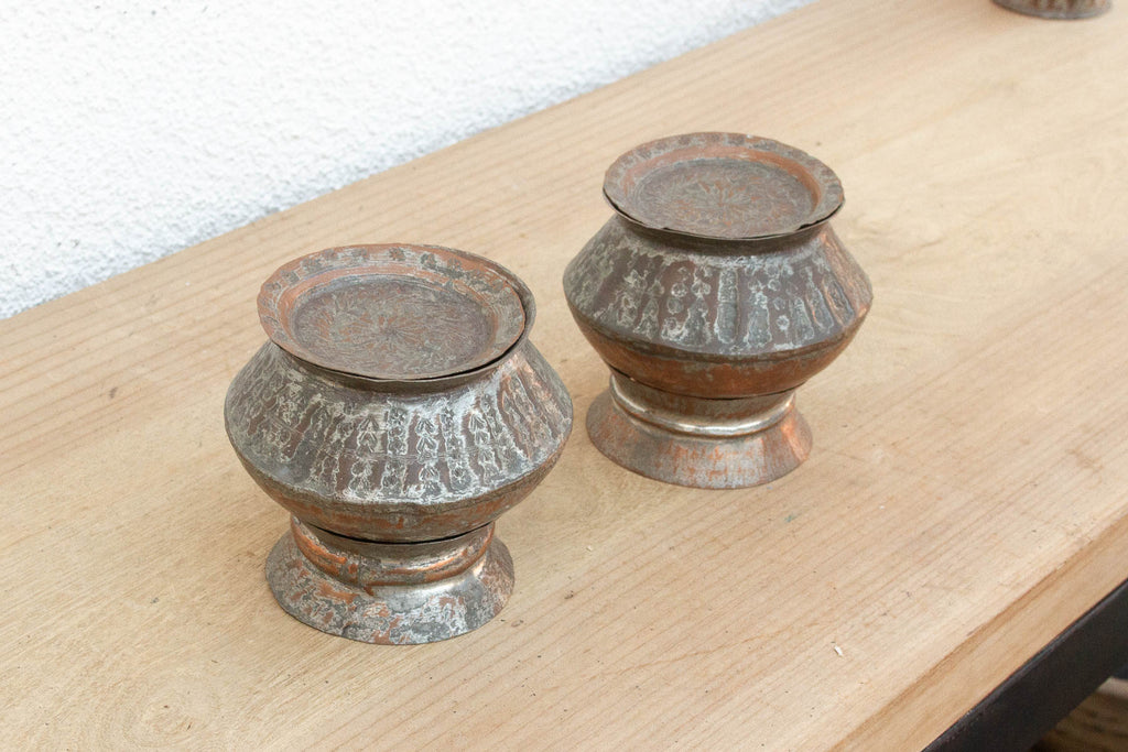 Pair of Tinned Copper Spice Vessels