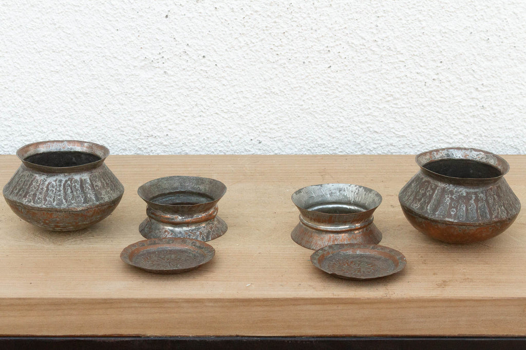 Pair of Tinned Copper Spice Vessels