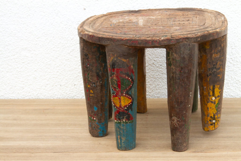 Antique Spider Carved Nupe Stool