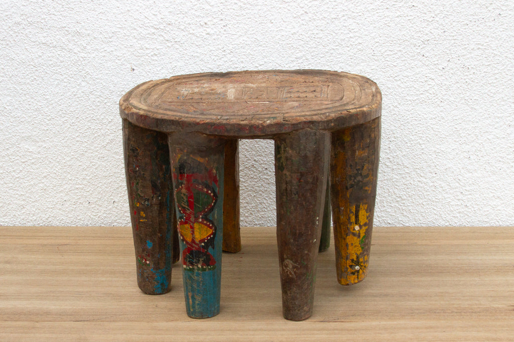 Antique Spider Carved Nupe Stool