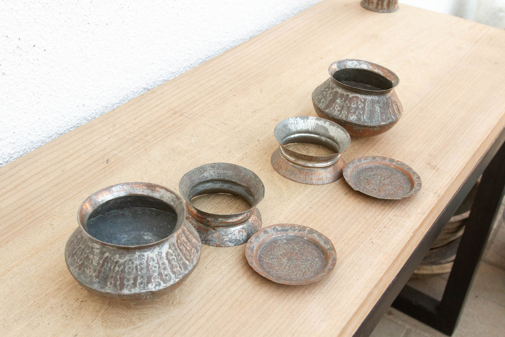 Pair of Tinned Copper Spice Vessels