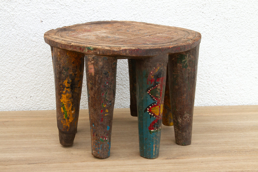 Antique Spider Carved Nupe Stool