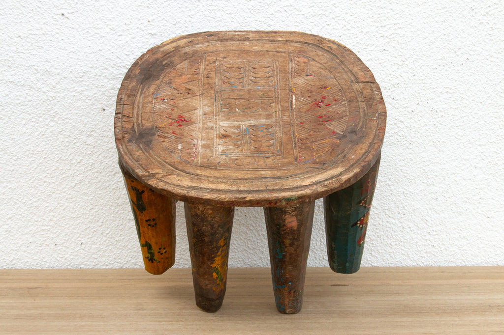 Antique Spider Carved Nupe Stool