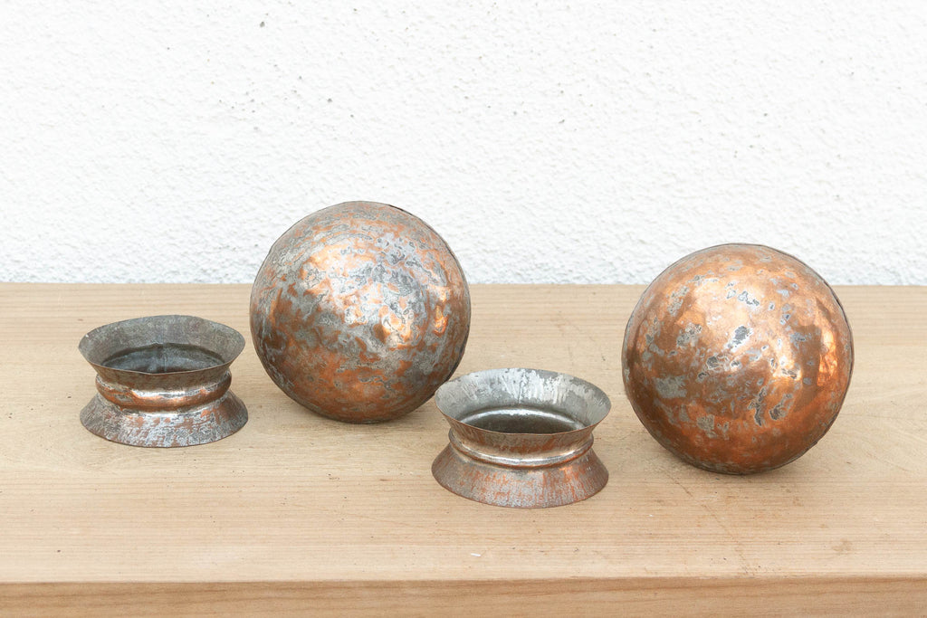 Pair of Tinned Copper Spice Vessels