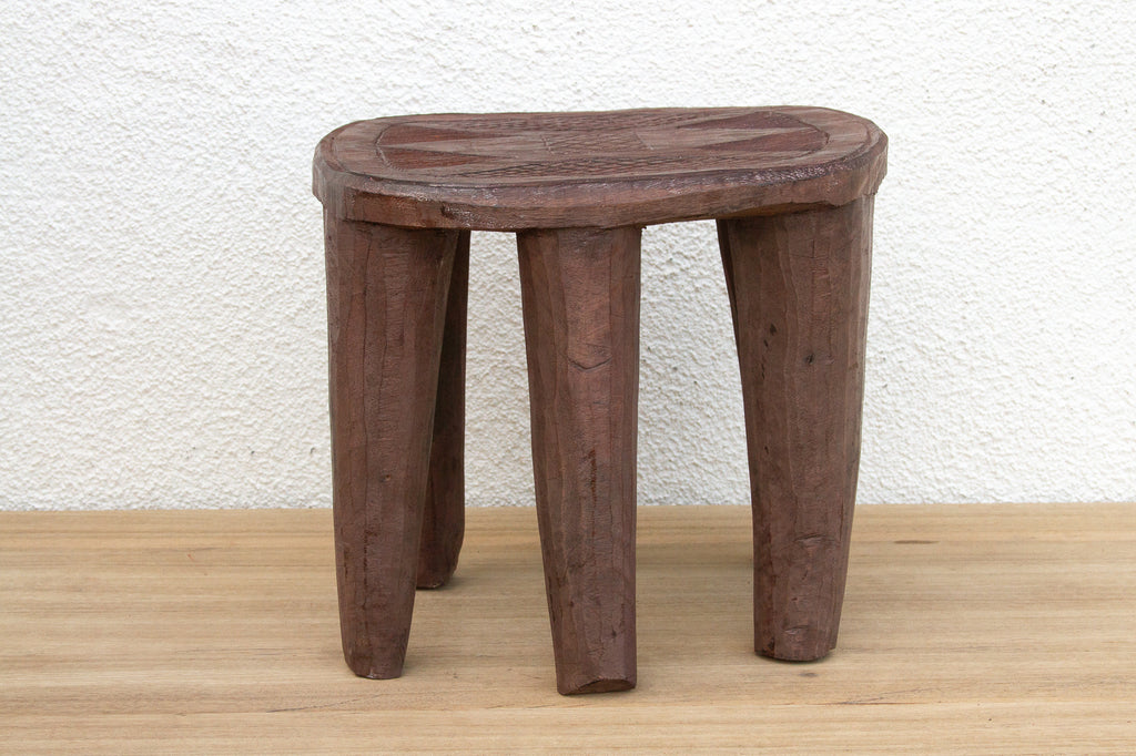 Carved Chunky Wood African Stool