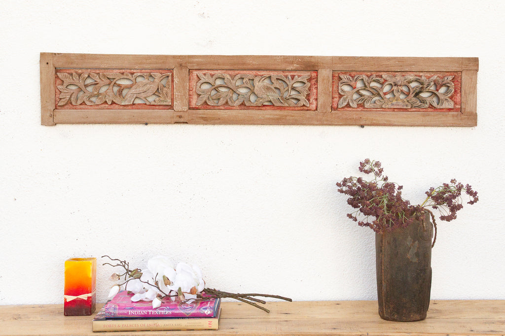 3-Panel Botanical Carved Wall Art