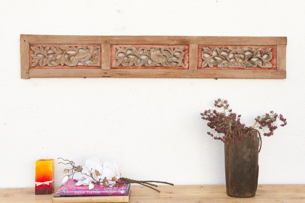 3-Panel Botanical Carved Wall Art