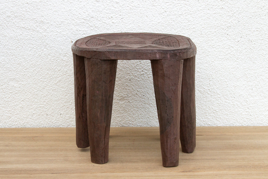 Carved Chunky Wood African Stool