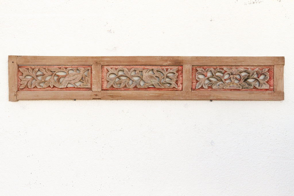 3-Panel Botanical Carved Wall Art