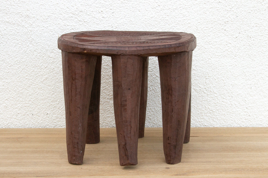 Carved Chunky Wood African Stool