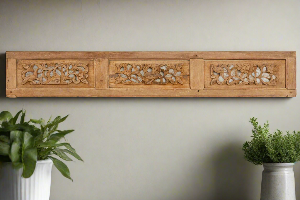 Birds & Flowers Asian Wall Panel