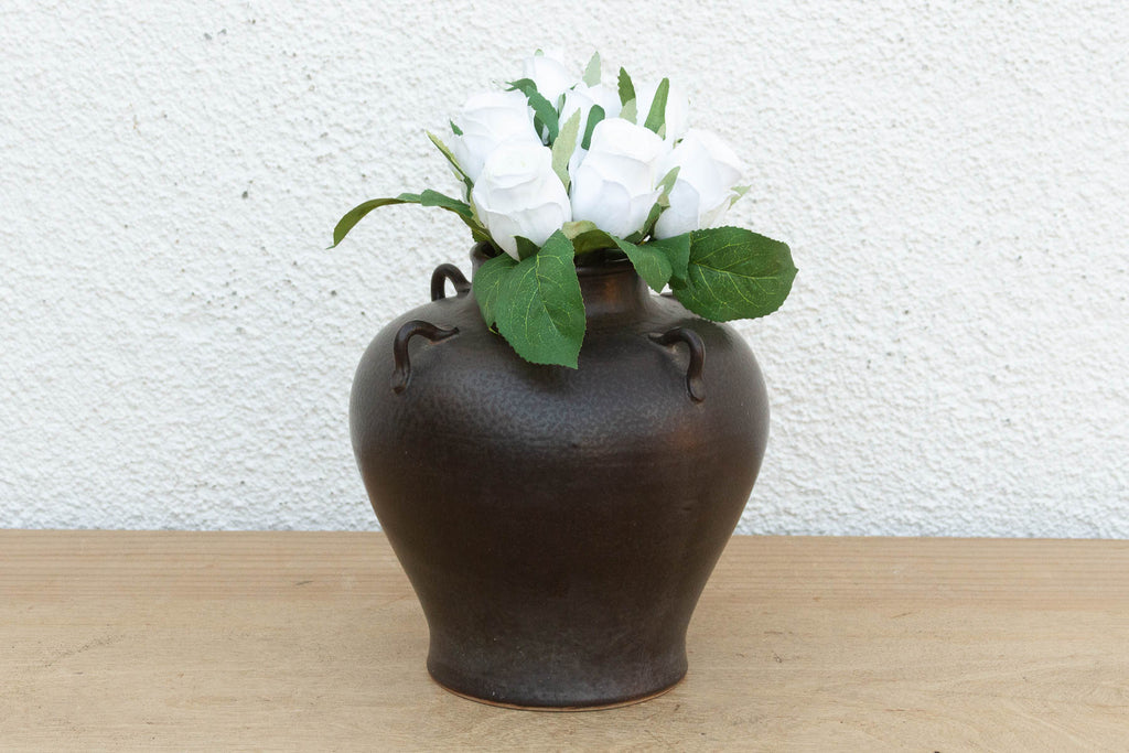 Antique Dark Glazed Stoneware Jar