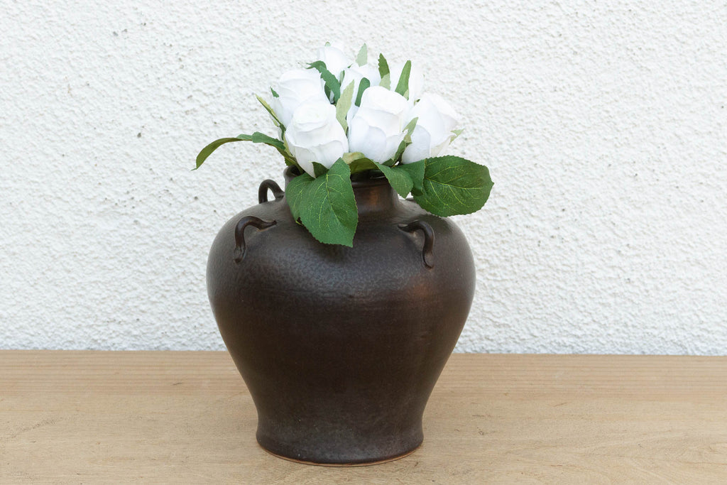 Antique Dark Glazed Stoneware Jar