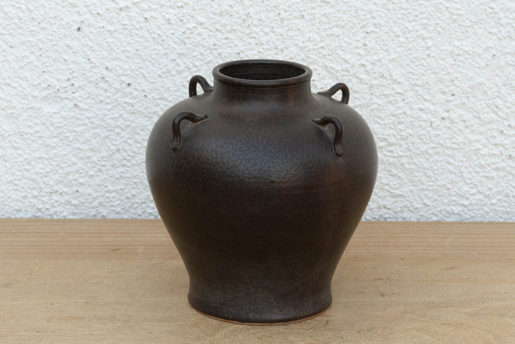 Antique Dark Glazed Stoneware Jar