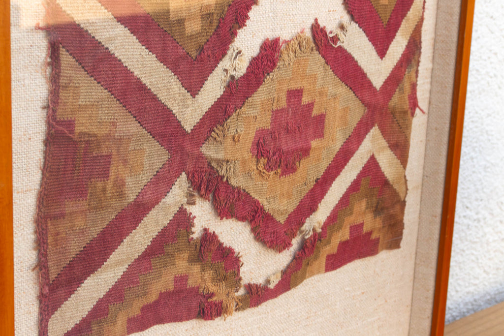 Large Chancay Pre-Columbian Antique Framed Textile Art
