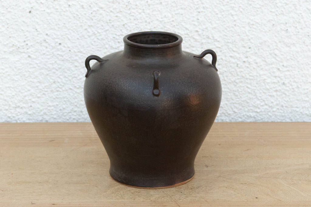 Antique Dark Glazed Stoneware Jar