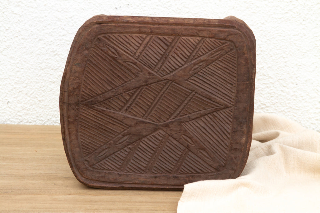 Nupe Carved Stool, Earth's Embrace