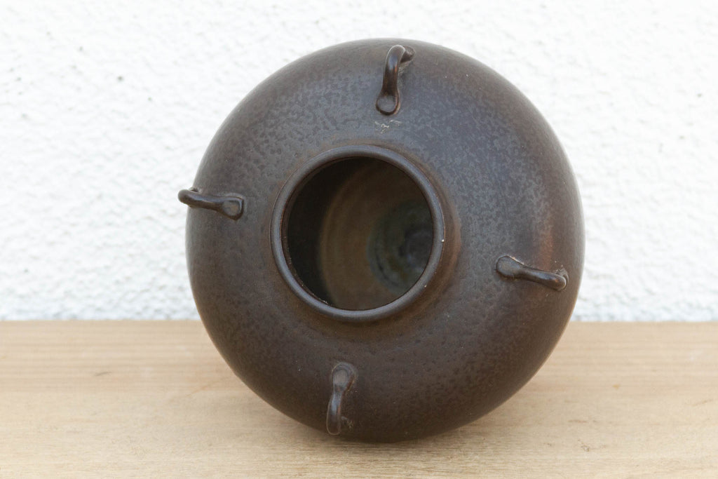 Antique Dark Glazed Stoneware Jar