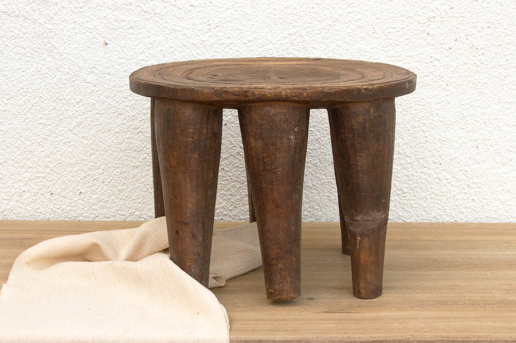 Rustic Finely Carved African Stool