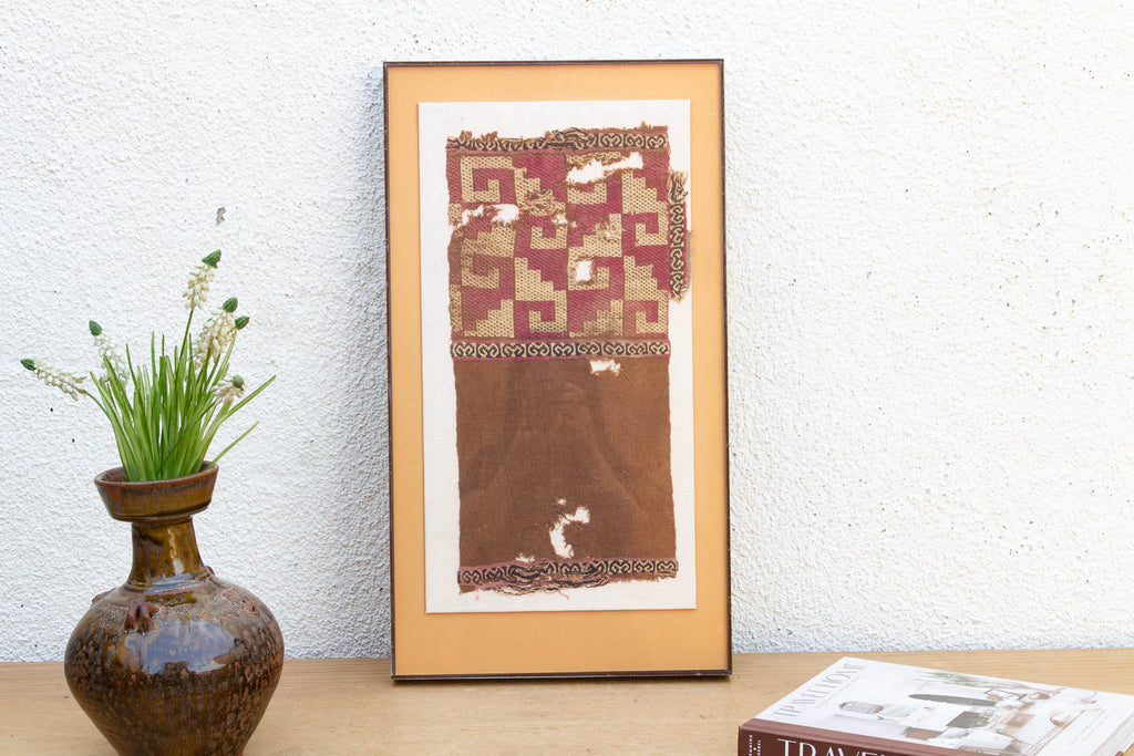 Ancient Chimu Pre-Columbian Framed Textile Art