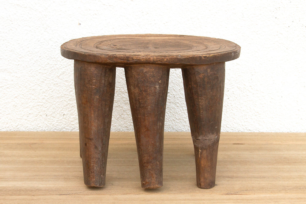 Rustic Finely Carved African Stool