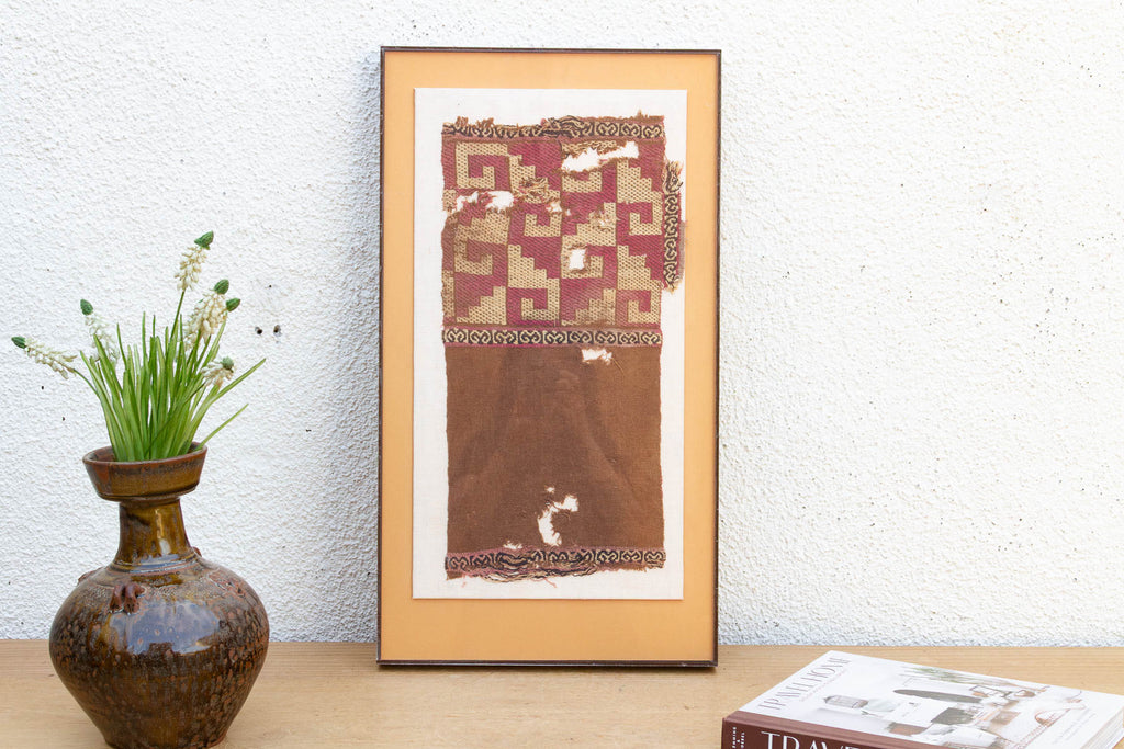 Ancient Chimu Pre-Columbian Framed Textile Art
