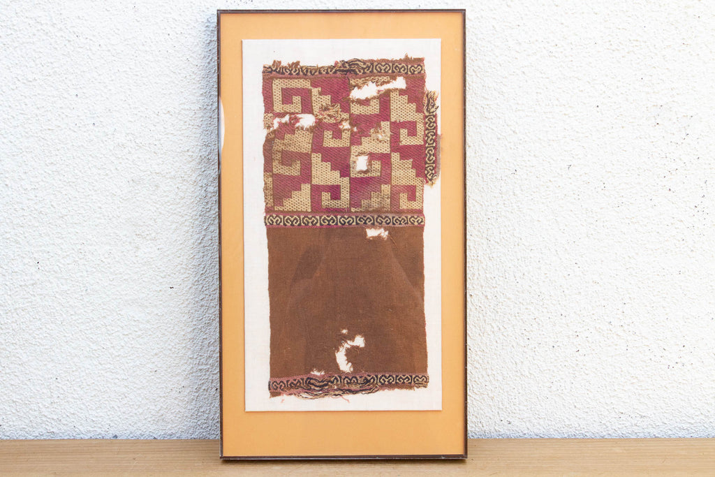 Ancient Chimu Pre-Columbian Framed Textile Art