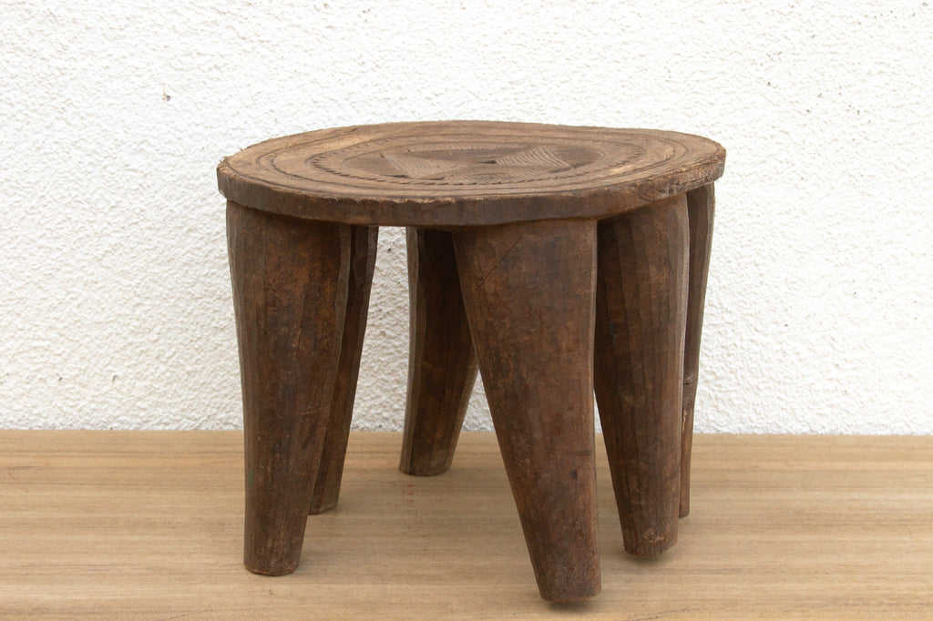 Rustic Finely Carved African Stool