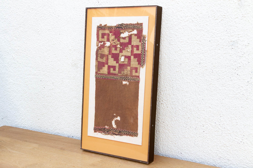 Ancient Chimu Pre-Columbian Framed Textile Art