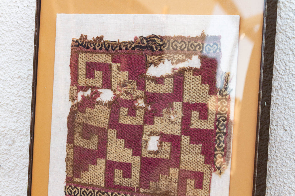 Ancient Chimu Pre-Columbian Framed Textile Art