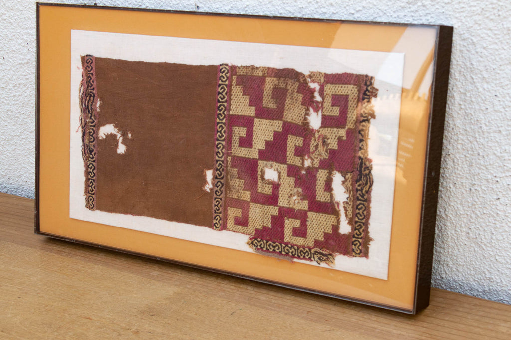 Ancient Chimu Pre-Columbian Framed Textile Art