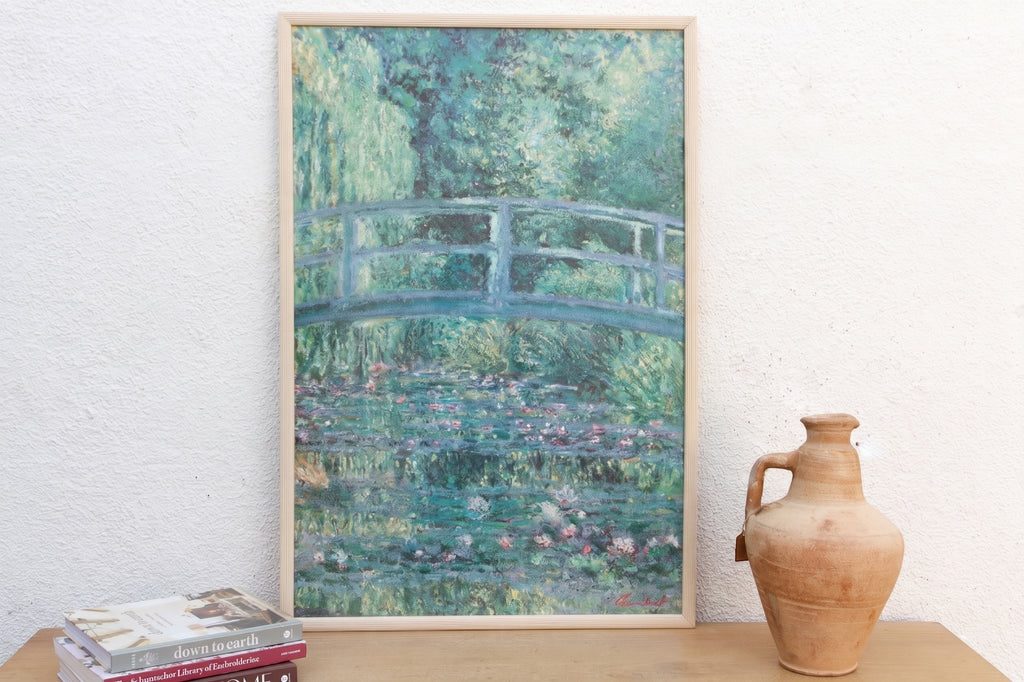 Vintage Impressionist Water Lillies Framed Exhibition Poster