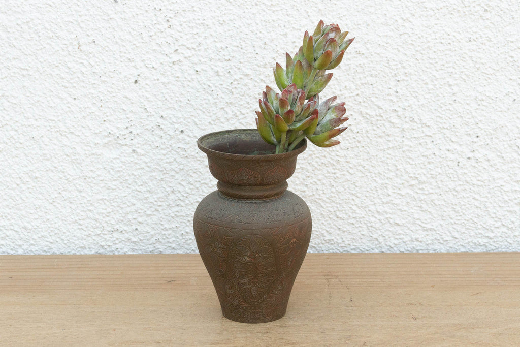 Antique Engraved Vase w/Floral Design