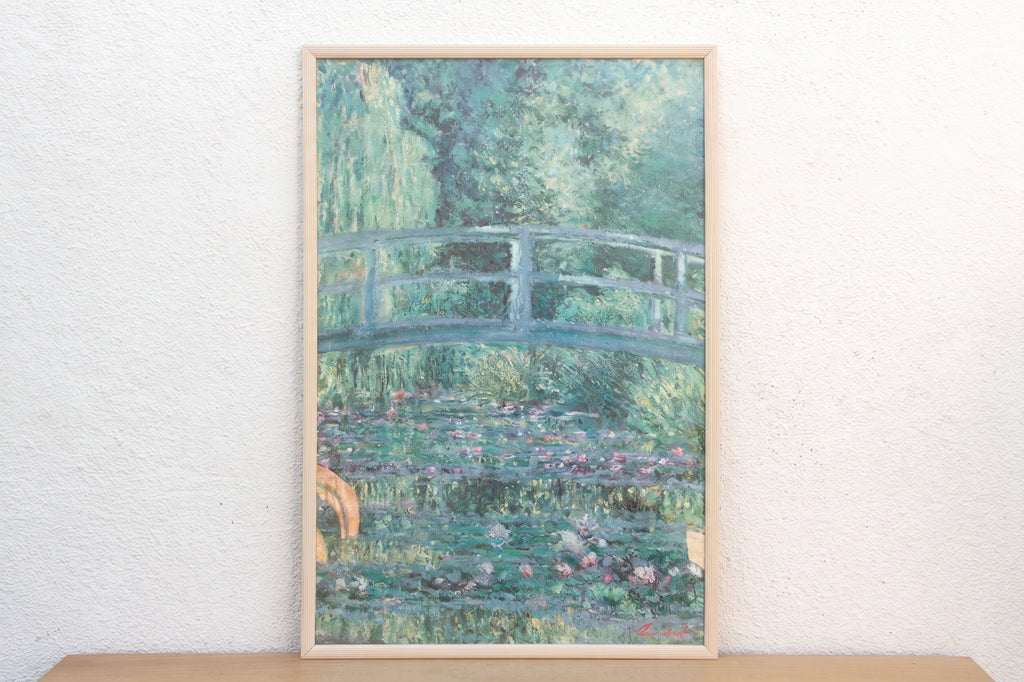Vintage Impressionist Water Lillies Framed Exhibition Poster