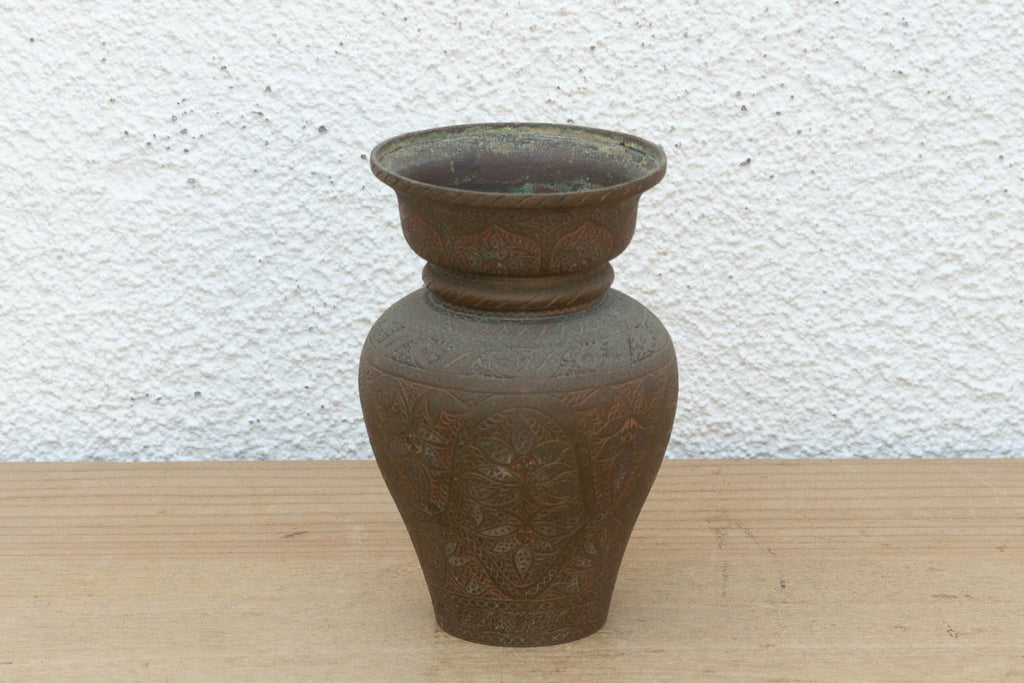Antique Engraved Vase w/Floral Design