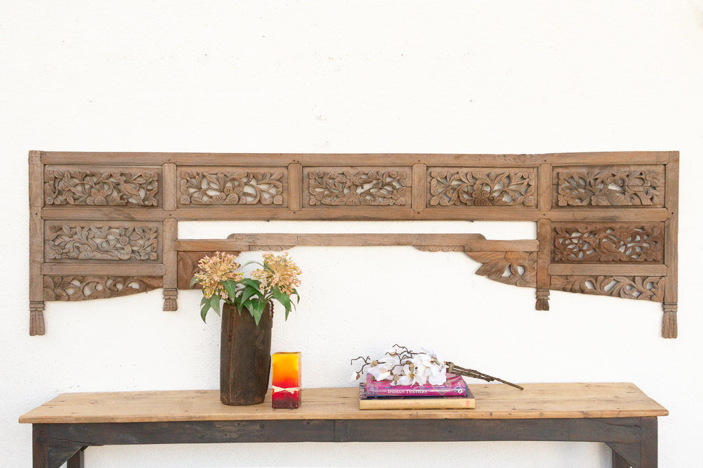 Complete Antique Oxidized Teak Architectural Lintel (Trade)