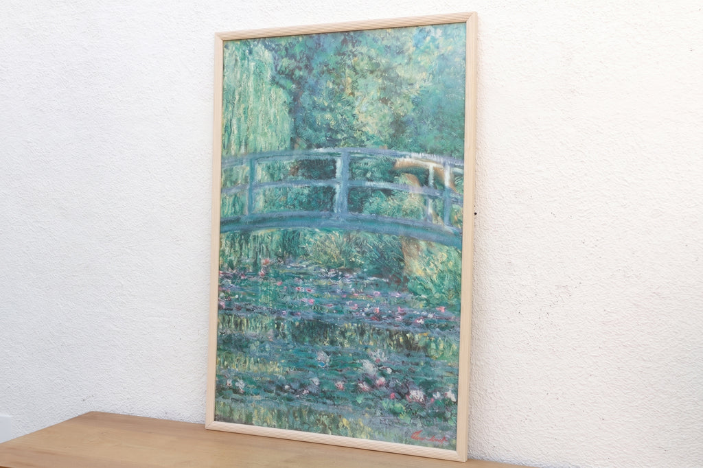 Vintage Impressionist Water Lillies Framed Exhibition Poster