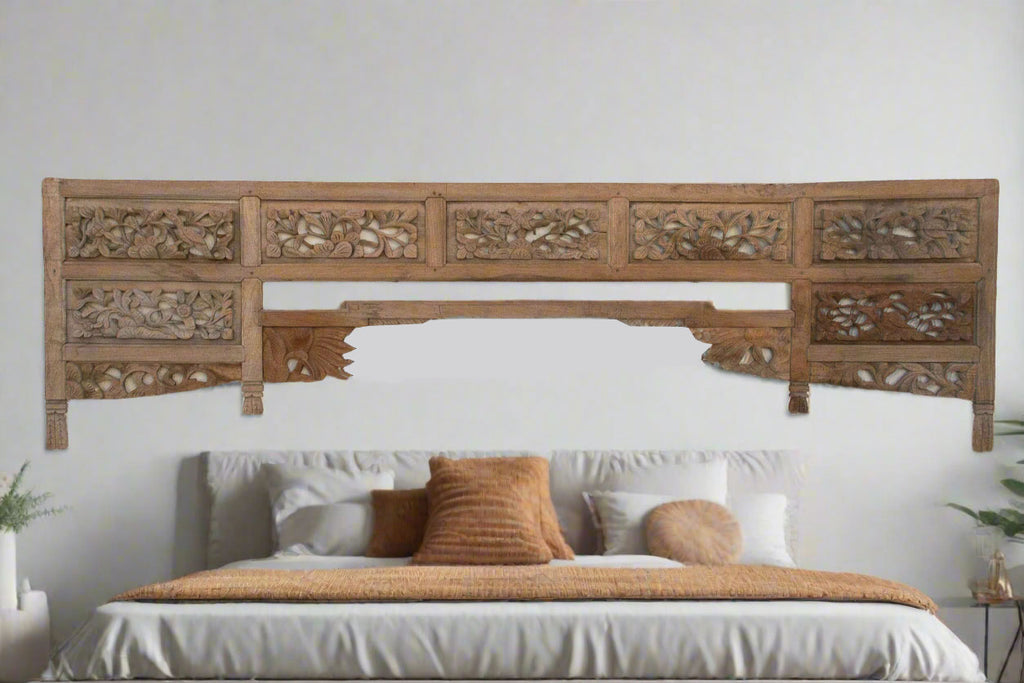 Complete Antique Oxidized Teak Architectural Lintel