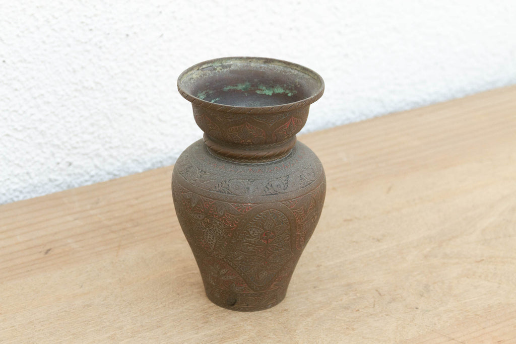 Antique Engraved Vase w/Floral Design