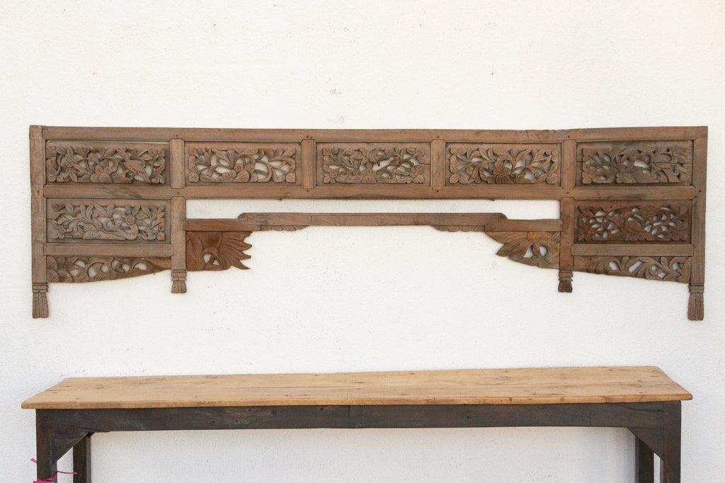 Complete Antique Oxidized Teak Architectural Lintel (Trade)