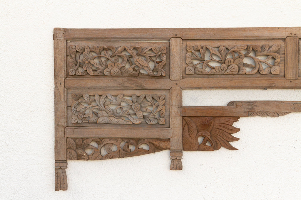 Complete Antique Oxidized Teak Architectural Lintel (Trade)