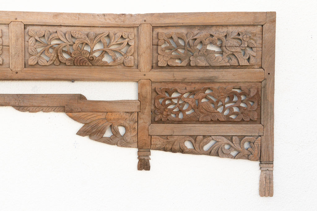 Complete Antique Oxidized Teak Architectural Lintel (Trade)
