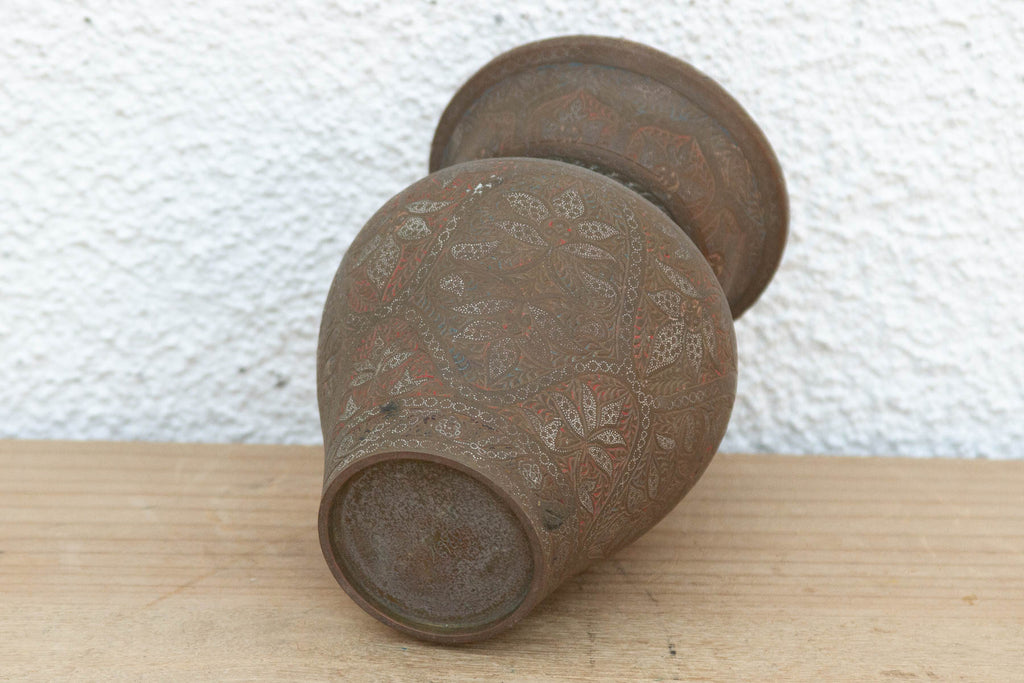Antique Engraved Vase w/Floral Design
