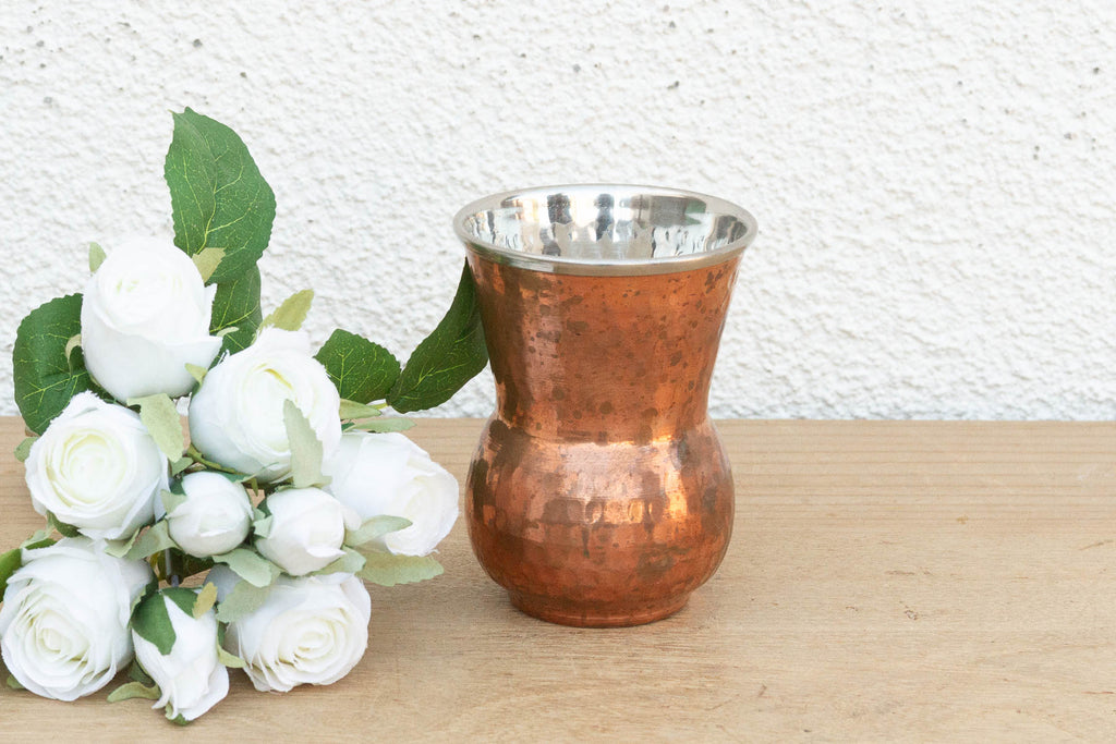 Small Hammered Copper Tin Lined Tumbler