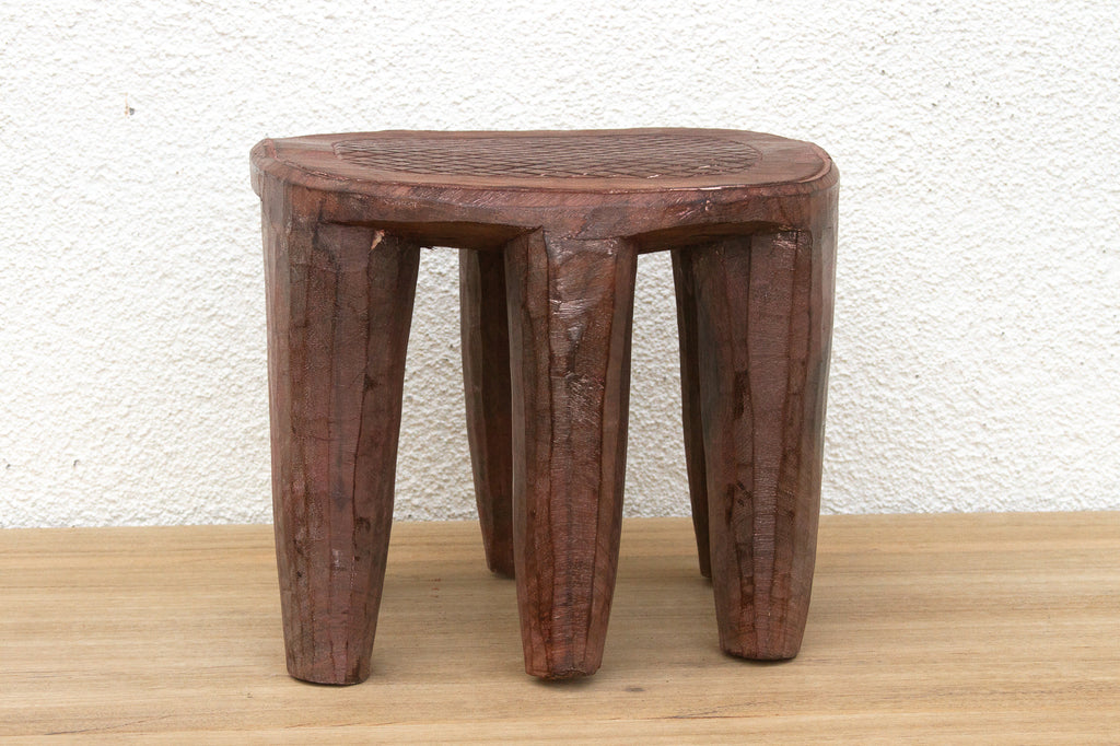 Vintage Carved Wood Gathering Nupe Stool