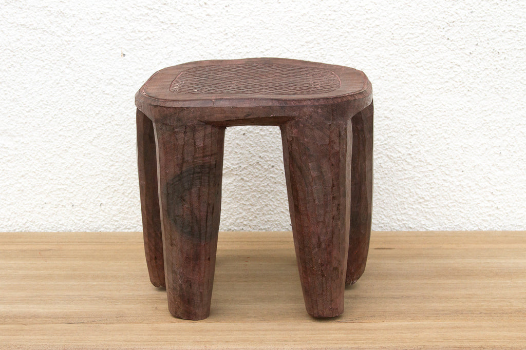Vintage Carved Wood Gathering Nupe Stool