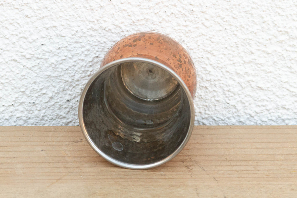 Small Hammered Copper Tin Lined Tumbler