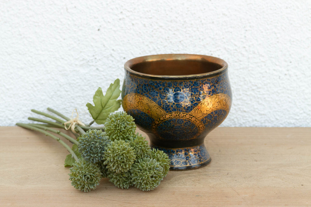 Kashmiri Blue & Gold Enamel Bowl