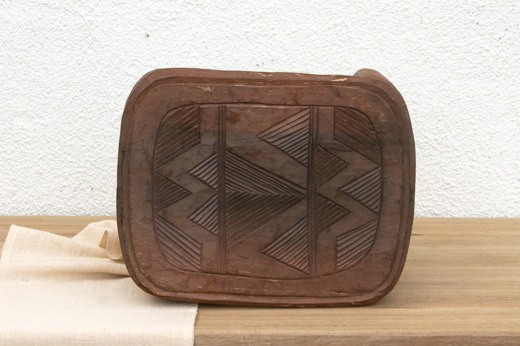 Carved African Storyteller's Nupe Stool